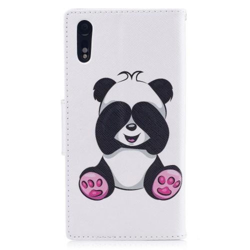 Printy PU bőr könyv tok Sony Xperia XZ-hez - panda