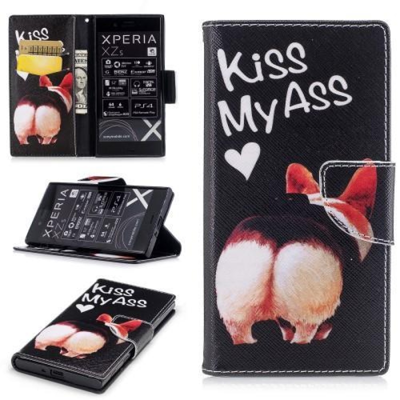 Printy PU bőr könyv tok Sony Xperia XZ - malacperselyhez