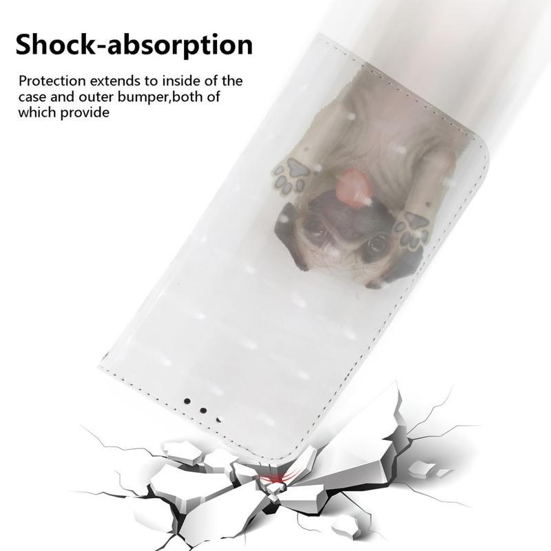 Printy PU bőr pénztárca tok Samsung Galaxy A12/M12 készülékhez - kutya