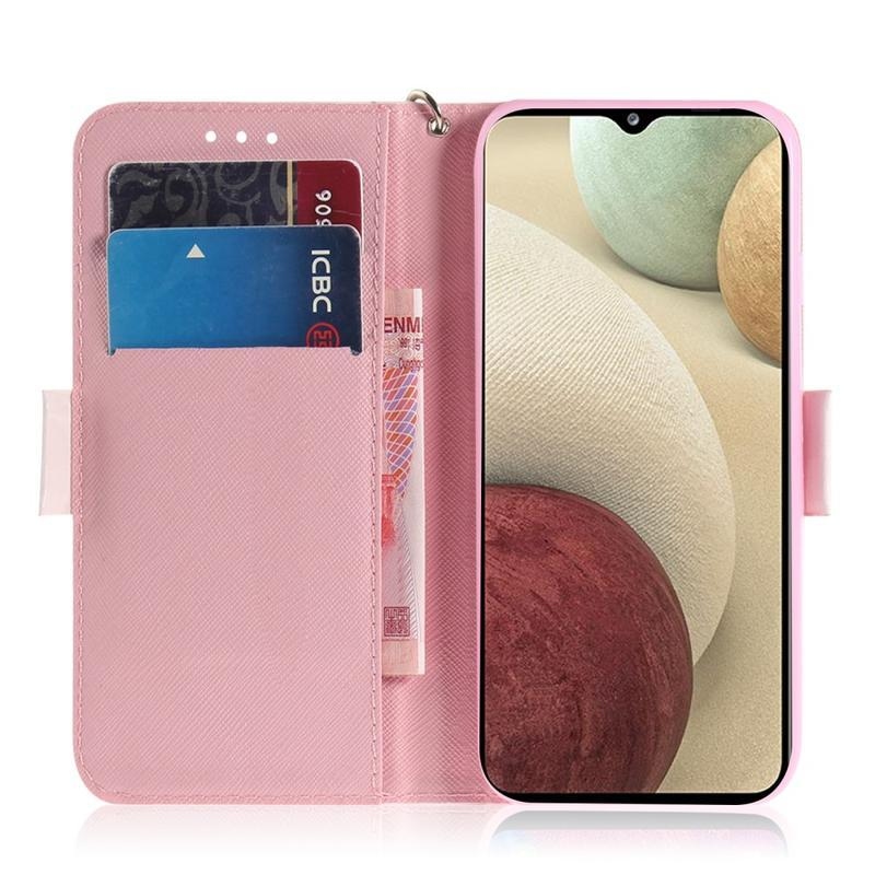 Printy PU bőr pénztárca tok Samsung Galaxy A12/M12 készülékhez - aranyos panda