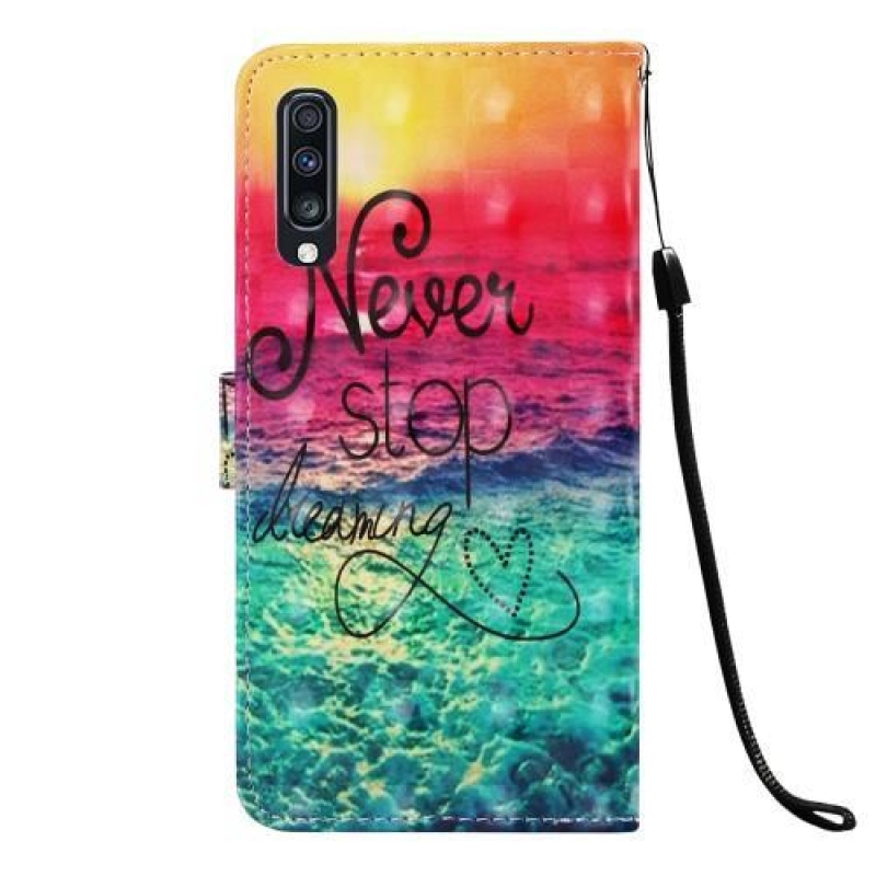 Printy PU bőr pénztárca tok Samsung Galaxy A70 - keep dreaming