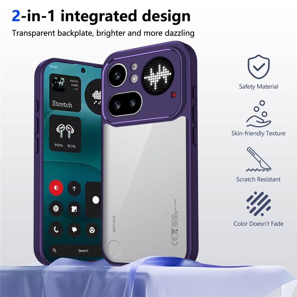 Gél tok kemény hátlappal a Nothing Phone (4a) Pro készülékhez - lila
