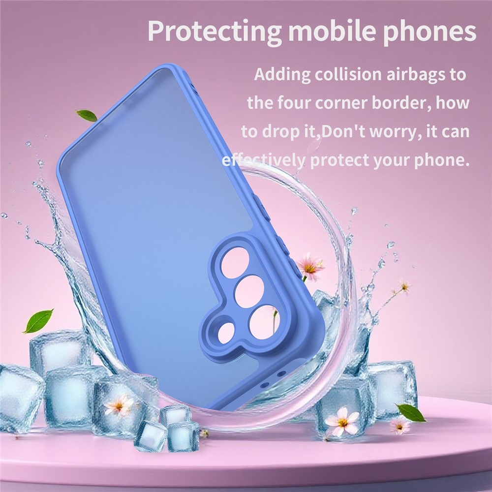 Gél tok kemény hátlappal Samsung Galaxy A37 5G - világoskék színben