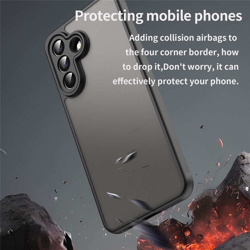 Zselés tok kemény hátlappal Samsung Galaxy A57 5G készülékhez - fekete