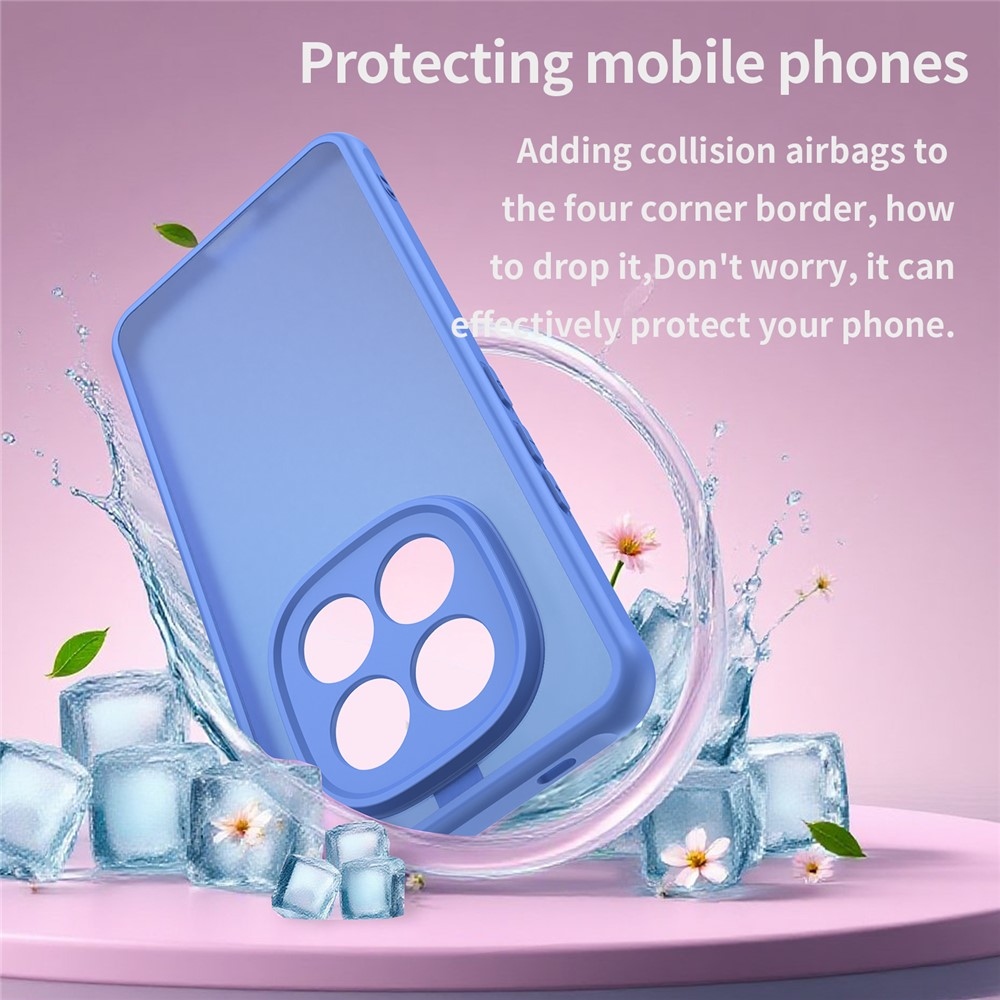 Gél tok kemény hátlappal a Xiaomi Redmi Note 15 Pro 5G számára - világoskék színben