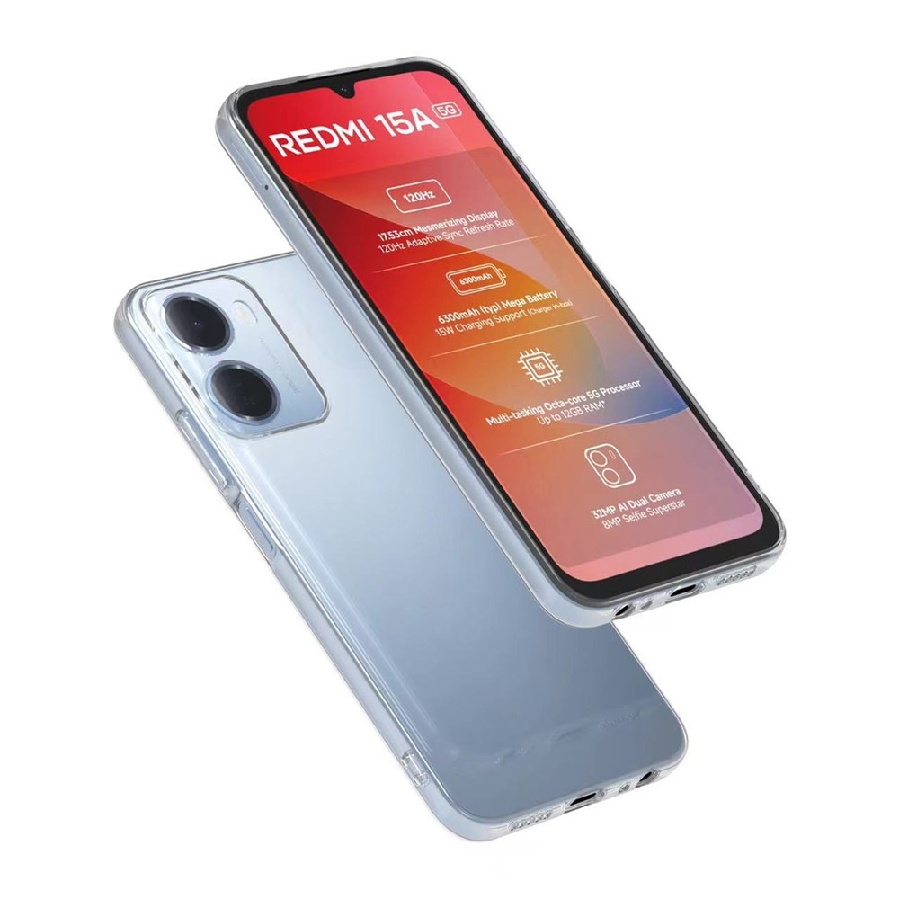 Átlátszó gél tok a Xiaomi Redmi Note 17 Pro Max 5G mobiltelefonhoz – átlátszó