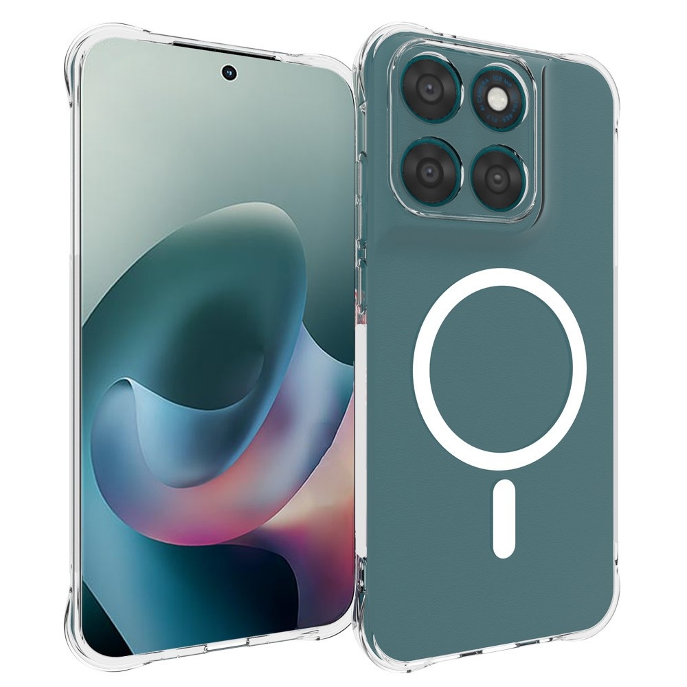 Átlátszó, MagSafe-kompatibilis gél tok a Motorola Moto G87 5G/G77 5G/G67 5G modellekhez, megerősített sarkokkal