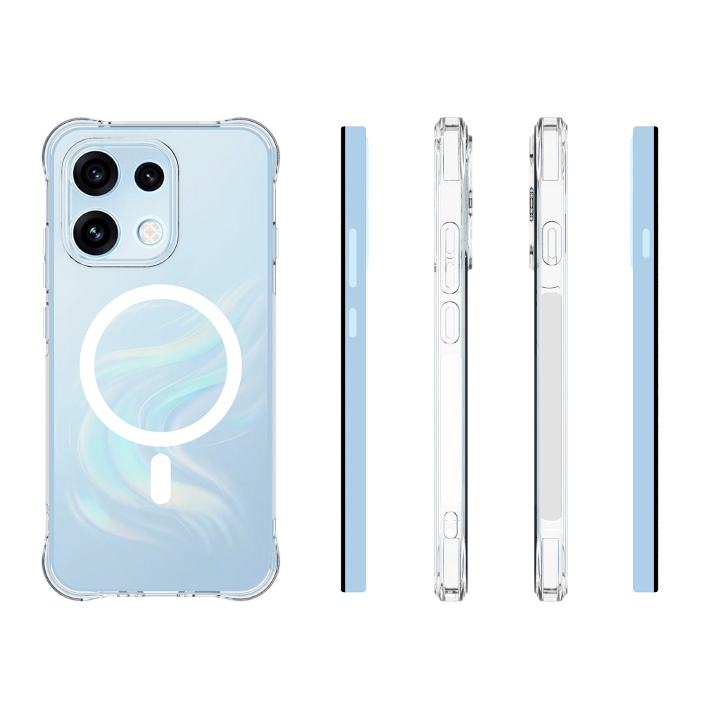 Átlátszó, MagSafe-kompatibilis gél tok az Oppo Reno 16 FS 5G-hez, megerősített sarkokkal