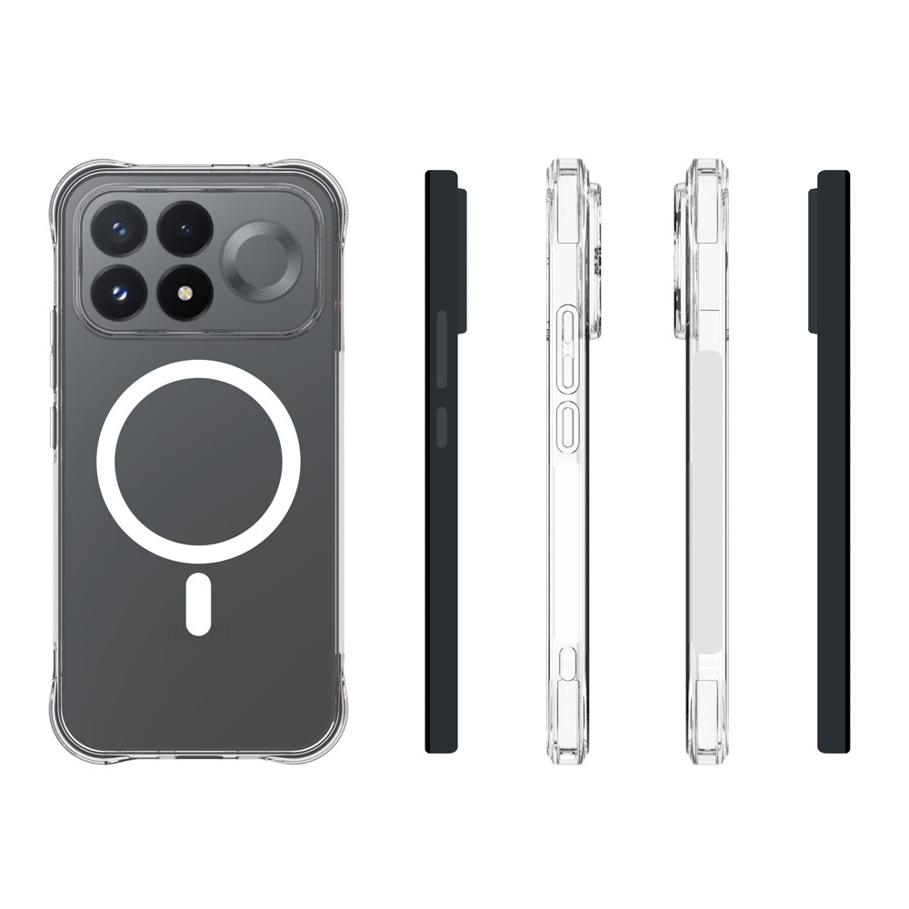 Átlátszó, MagSafe-kompatibilis gél tok a Xiaomi Poco F9 Pro 5G-hez, megerősített sarkokkal