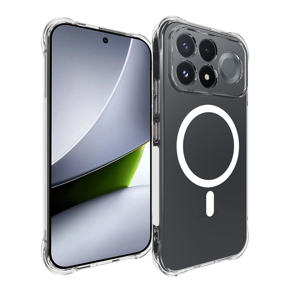 Átlátszó, MagSafe-kompatibilis gél tok a Xiaomi Poco F9 Pro 5G-hez, megerősített sarkokkal