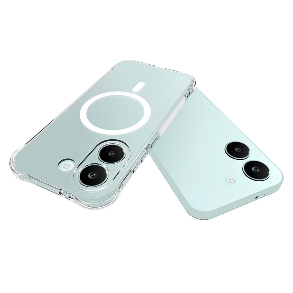 Átlátszó zselés tok MagSafe-vel a Xiaomi Poco X8 Pro 5G számára, megerősített sarkokkal