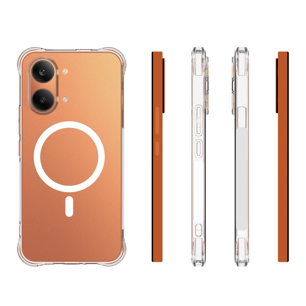 Átlátszó zselés tok MagSafe-vel a Xiaomi Poco X8 Pro Max 5G számára, megerősített sarkokkal