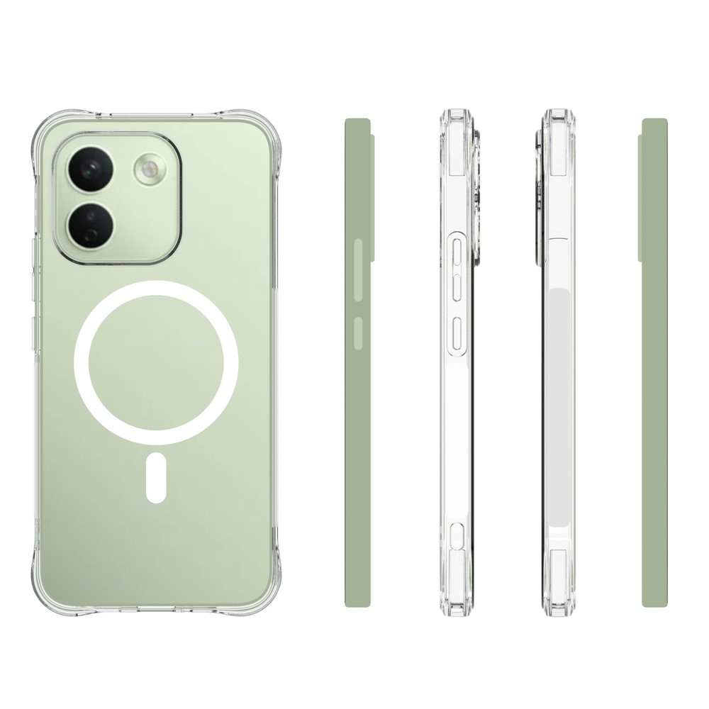 Átlátszó, MagSafe-kompatibilis gél tok a Xiaomi Redmi Note 17 Pro Max 5G-hez, megerősített sarkokkal