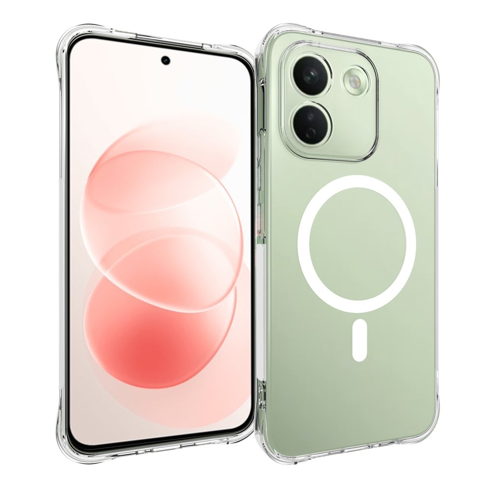 Átlátszó, MagSafe-kompatibilis gél tok a Xiaomi Redmi Note 17 Pro Max 5G-hez, megerősített sarkokkal