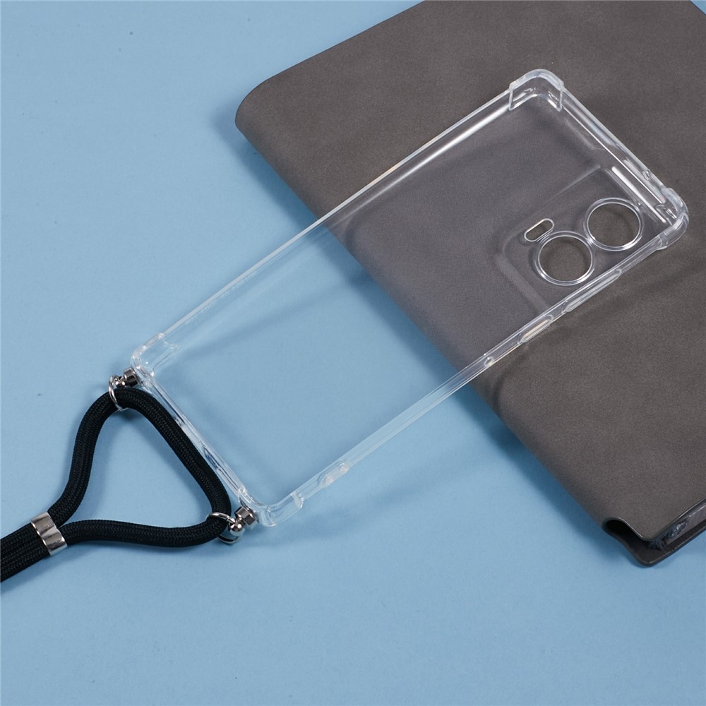 Átlátszó zselés tok zsinórral a Motorola Edge 50 Fusion 5G készülékhez