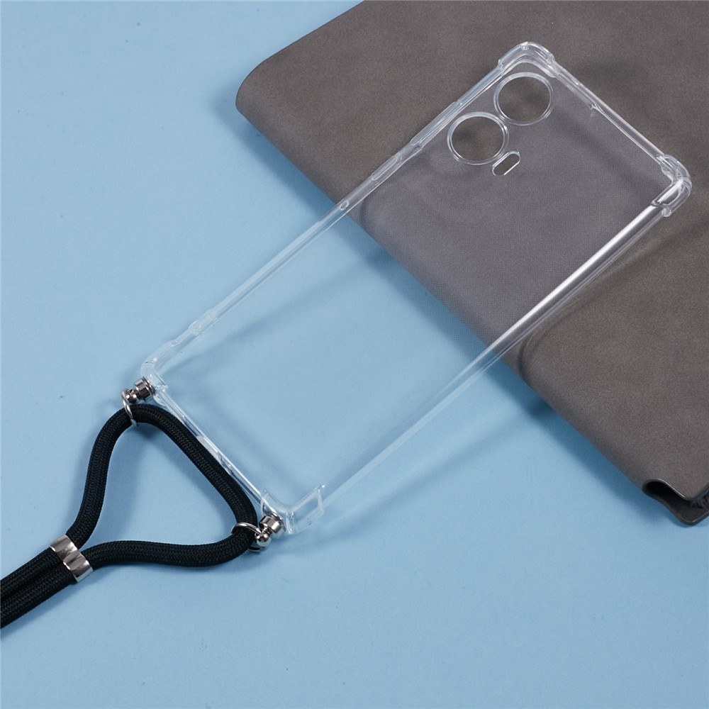 Átlátszó zselés tok zsinórral a Motorola Edge 50 Fusion 5G készülékhez