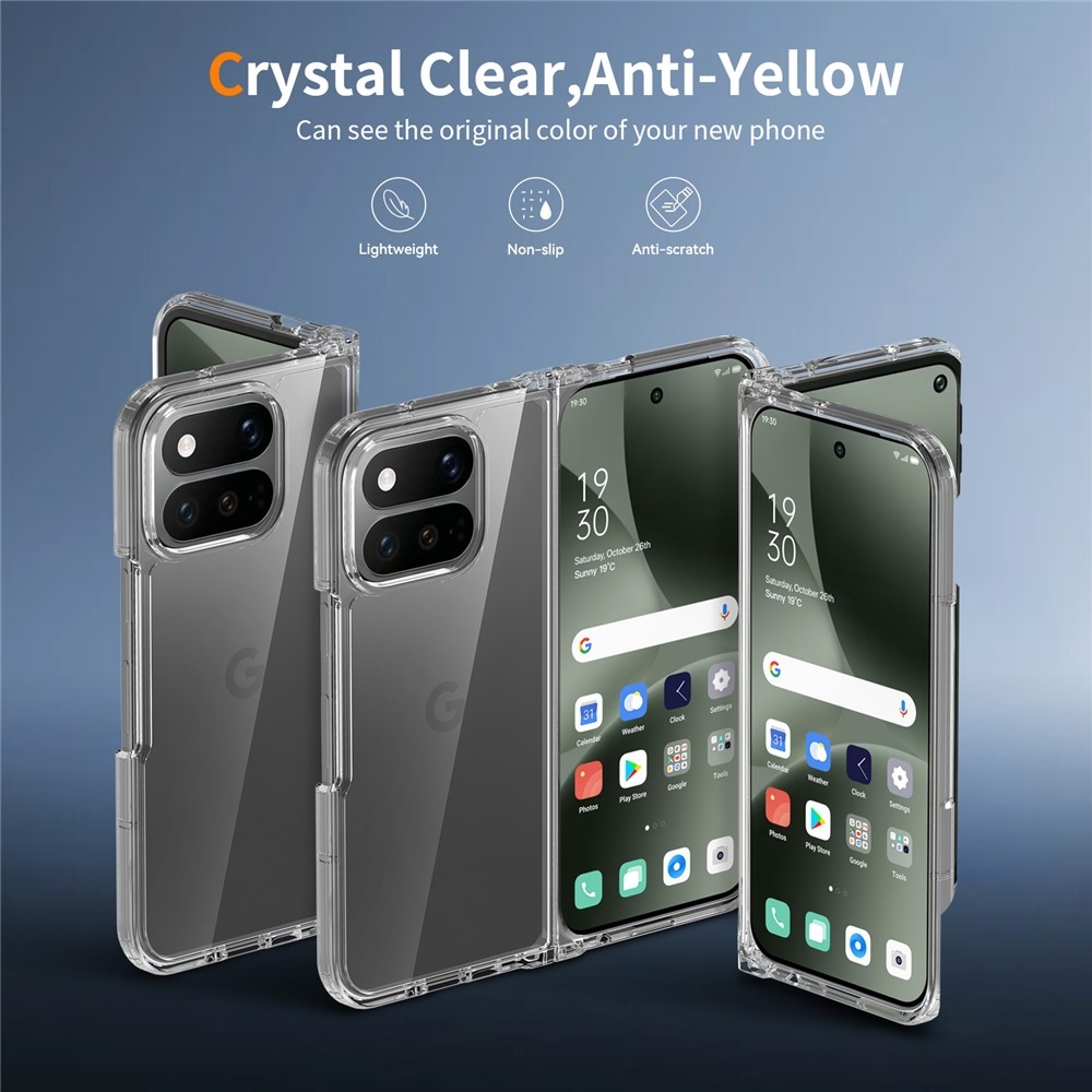 Átlátszó műanyag tok a Google Pixel 11 Pro Fold okostelefonhoz