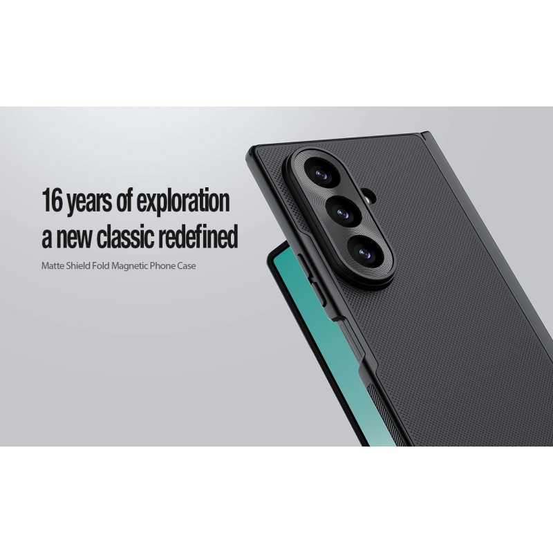 Nillkin Super Frosted FOLD mágneses hátlap a Samsung Galaxy Z Fold 8 Ultra-hoz, átlátszó fekete