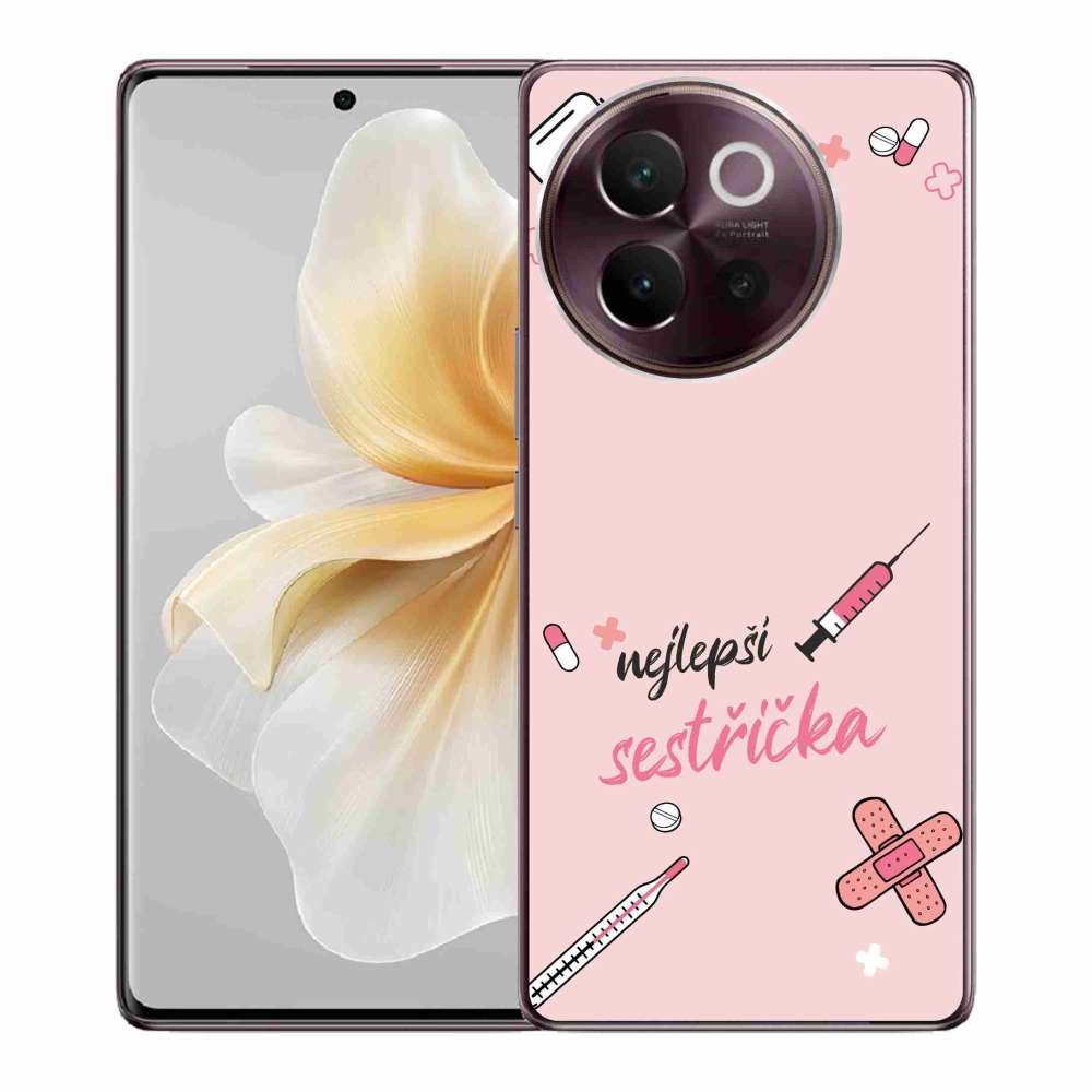 Gélburkolat mmCase a Vivo V40 Lite 5G-n - a legjobb kishúg rózsaszín háttérrel