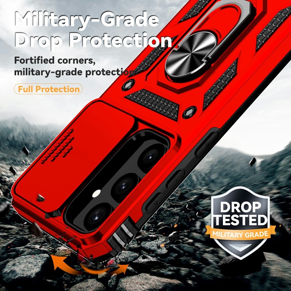 Gyűrűálló borítás Samsung Galaxy S25+ készülékhez - piros