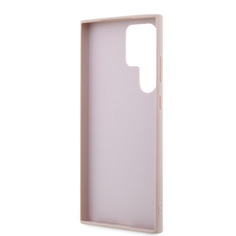 Guess PU 4G fém logós hátlap Samsung Galaxy S24 Ultra rózsaszín