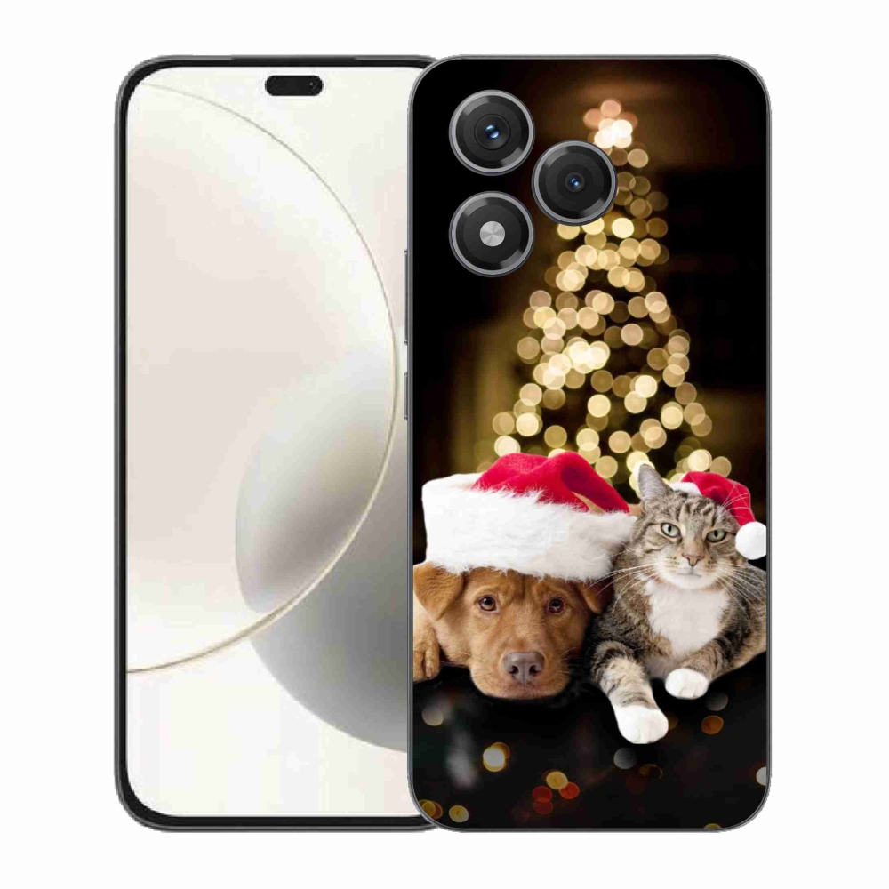 Gél borító mmCase a Honor 400 Lite-hoz - Karácsonyi kutya és macska