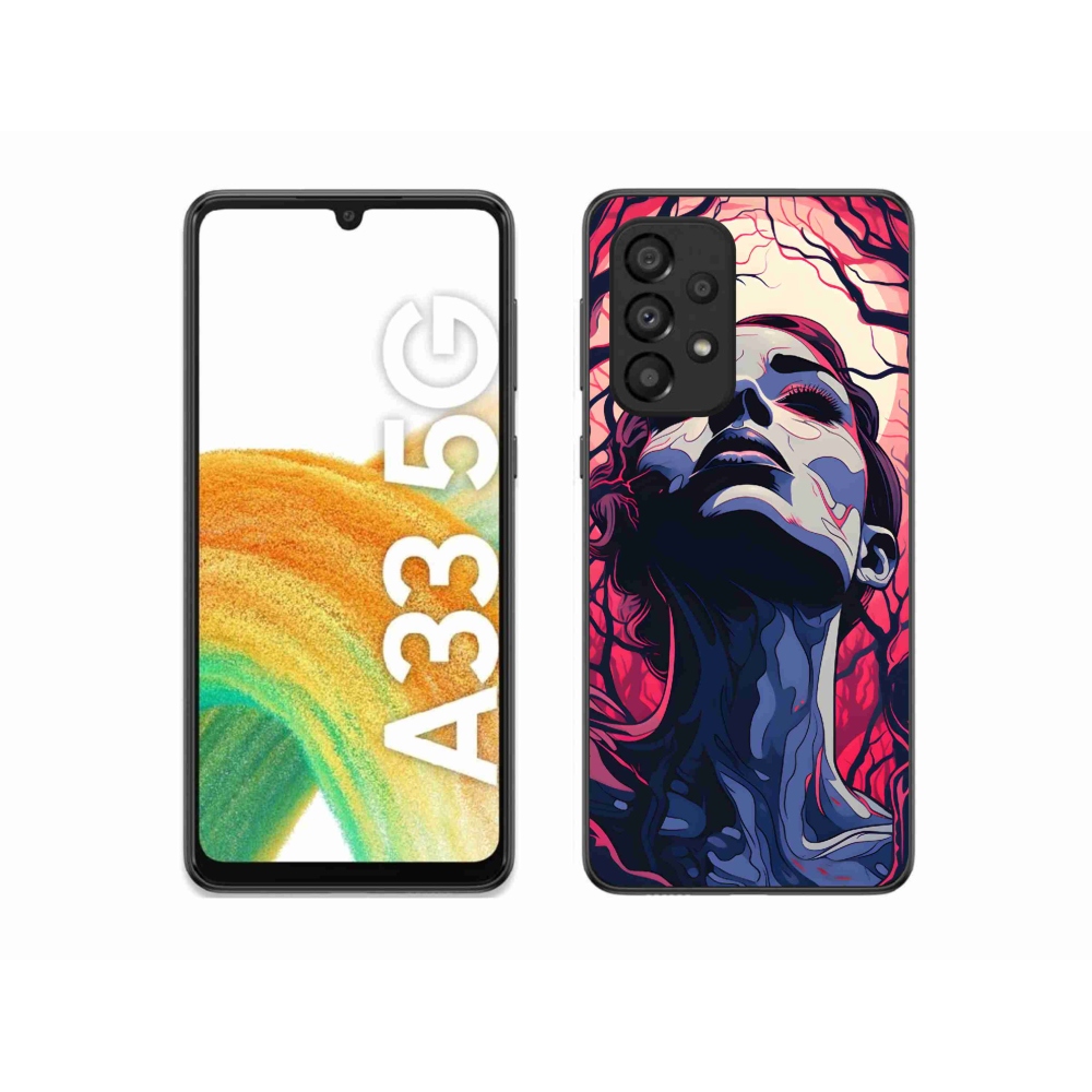 Gél borítás mmCase Samsung Galaxy A33 5G - absztrakt arc