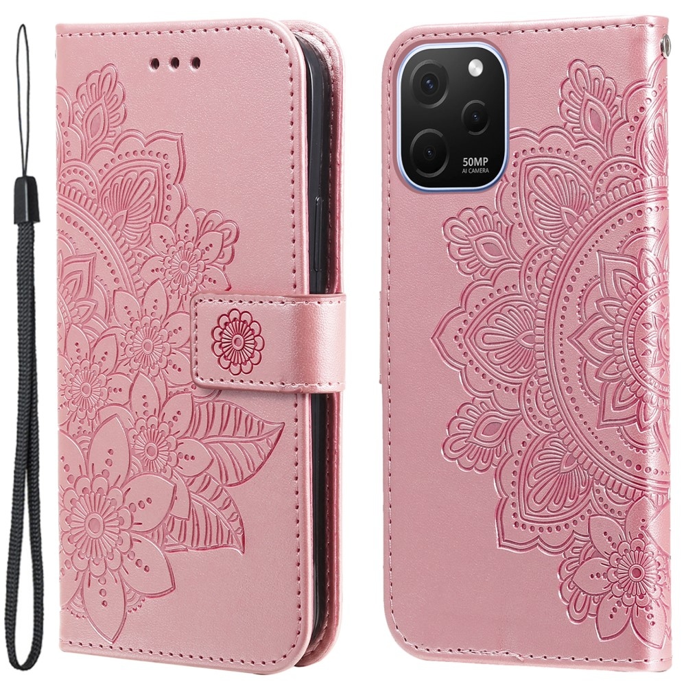 Mandala könyvtáska Huawei Nova Y61-hez - rózsaszín