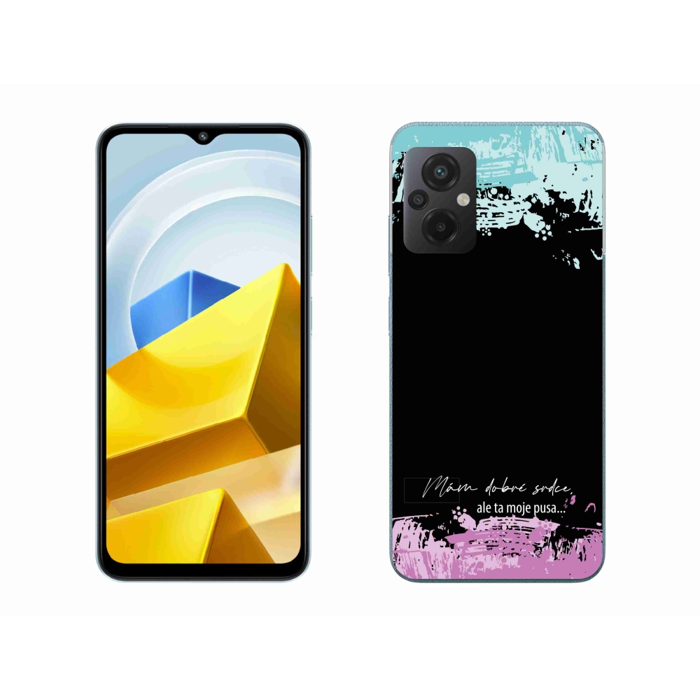 Gél borító mmCase a Xiaomi Poco M5 4G-hez - vicces szöveg 3 fekete háttérrel