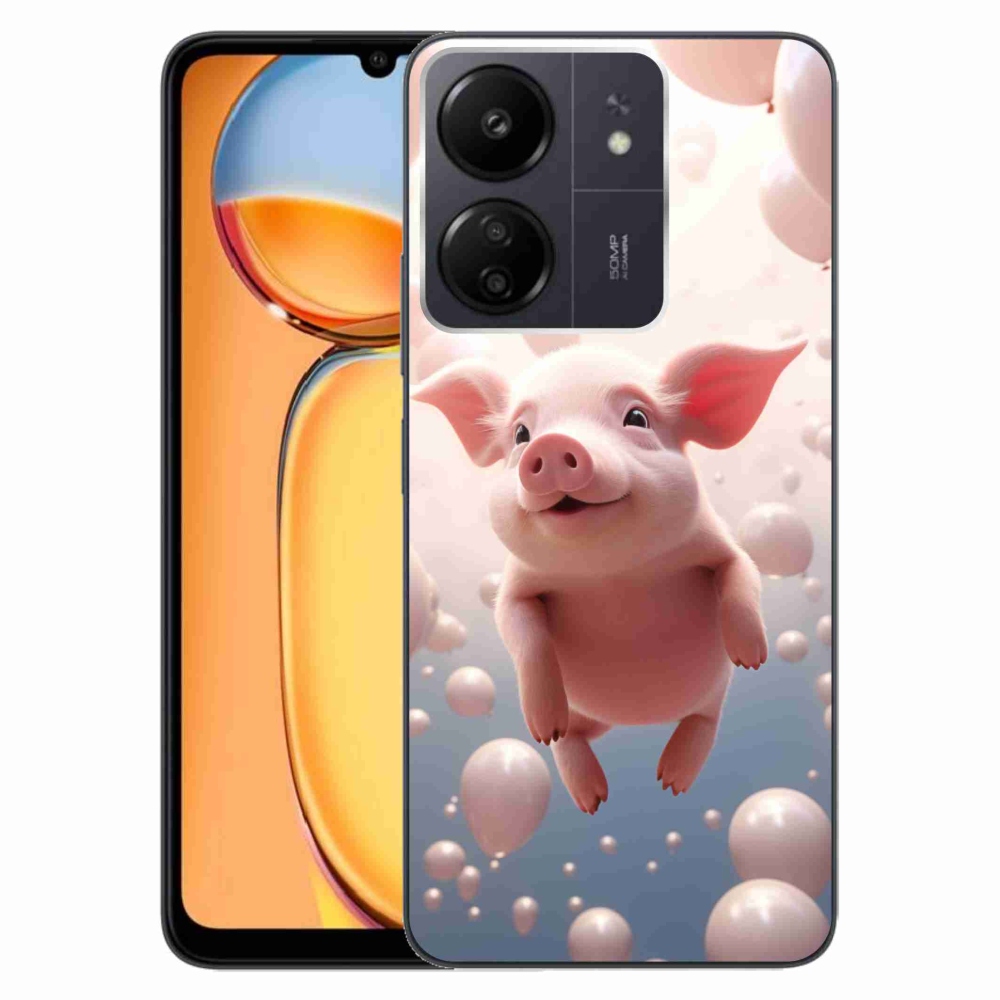 Gél borítás mmCase a Xiaomi Poco C65/Redmi 13C - malac lufikkal