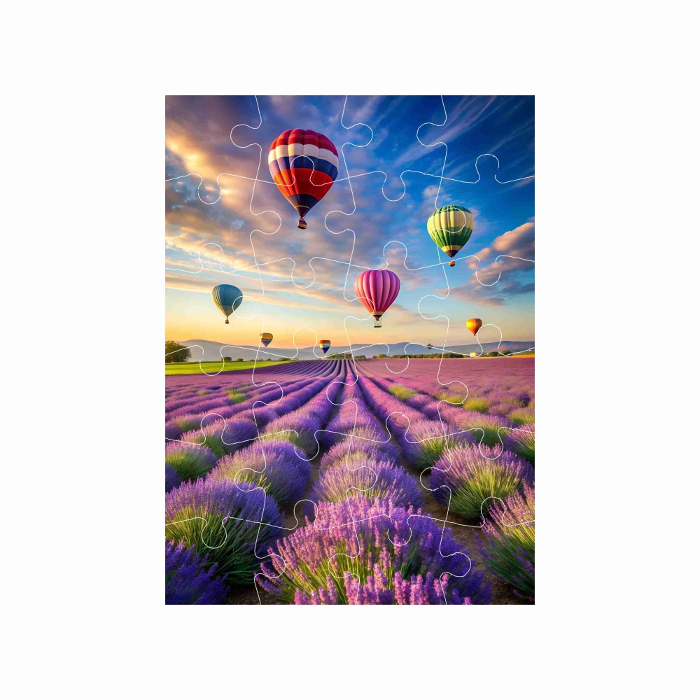 18x13cm-es (24 darabos) kirakó képpel - levendulák feletti repülés