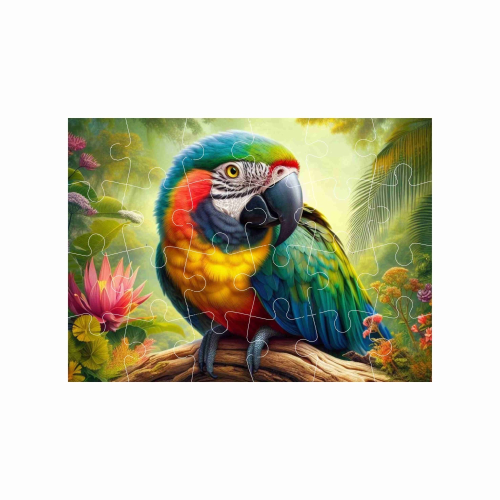 Puzzle 18x13cm (24 darab) képpel - papagáj