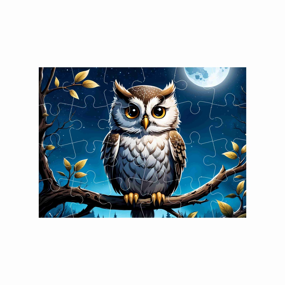 Puzzle 18x13cm (24 darab) képpel - bagoly