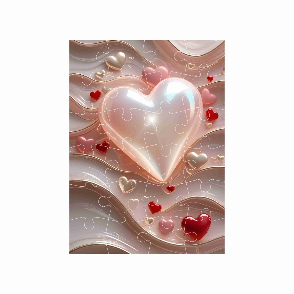 Puzzle 18x13cm (24 darab) képpel - szívek