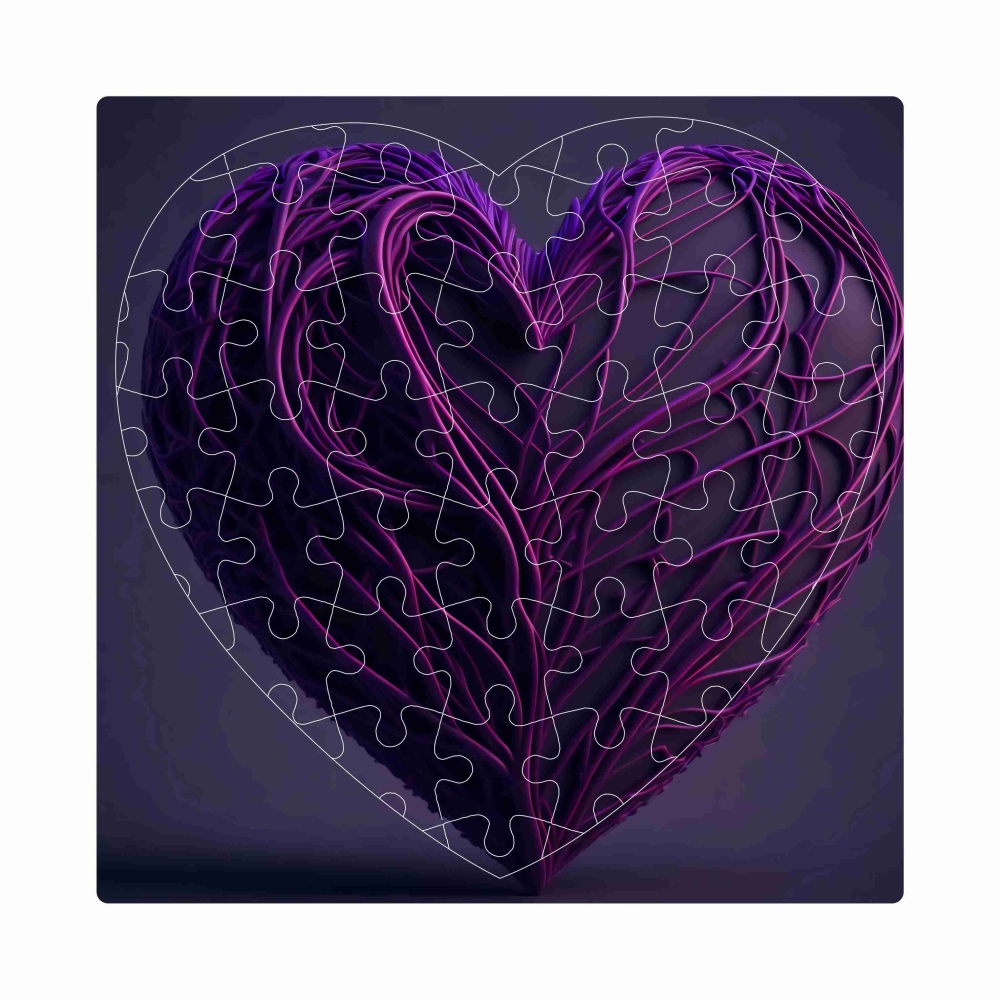 Szív alakú puzzle 19x18cm (76 darab), képpel - szív