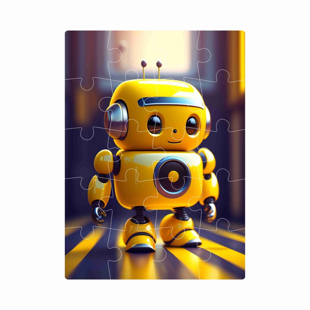 20x15 cm-es (20 darabos) kirakó képpel - sárga robot