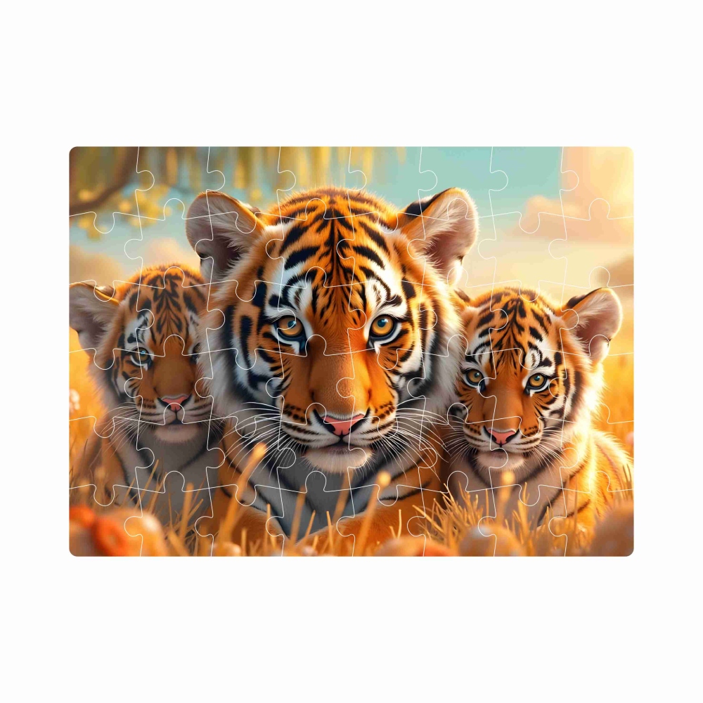 20x15 cm-es (40 darabos) kirakó képpel - tigris kölykeivel