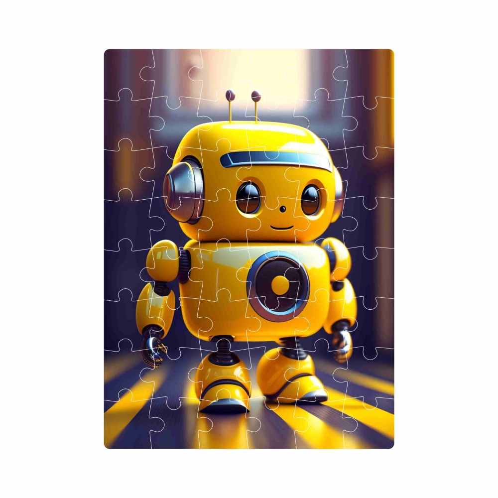 20x15 cm-es (40 darabos) kirakó képpel - sárga robot