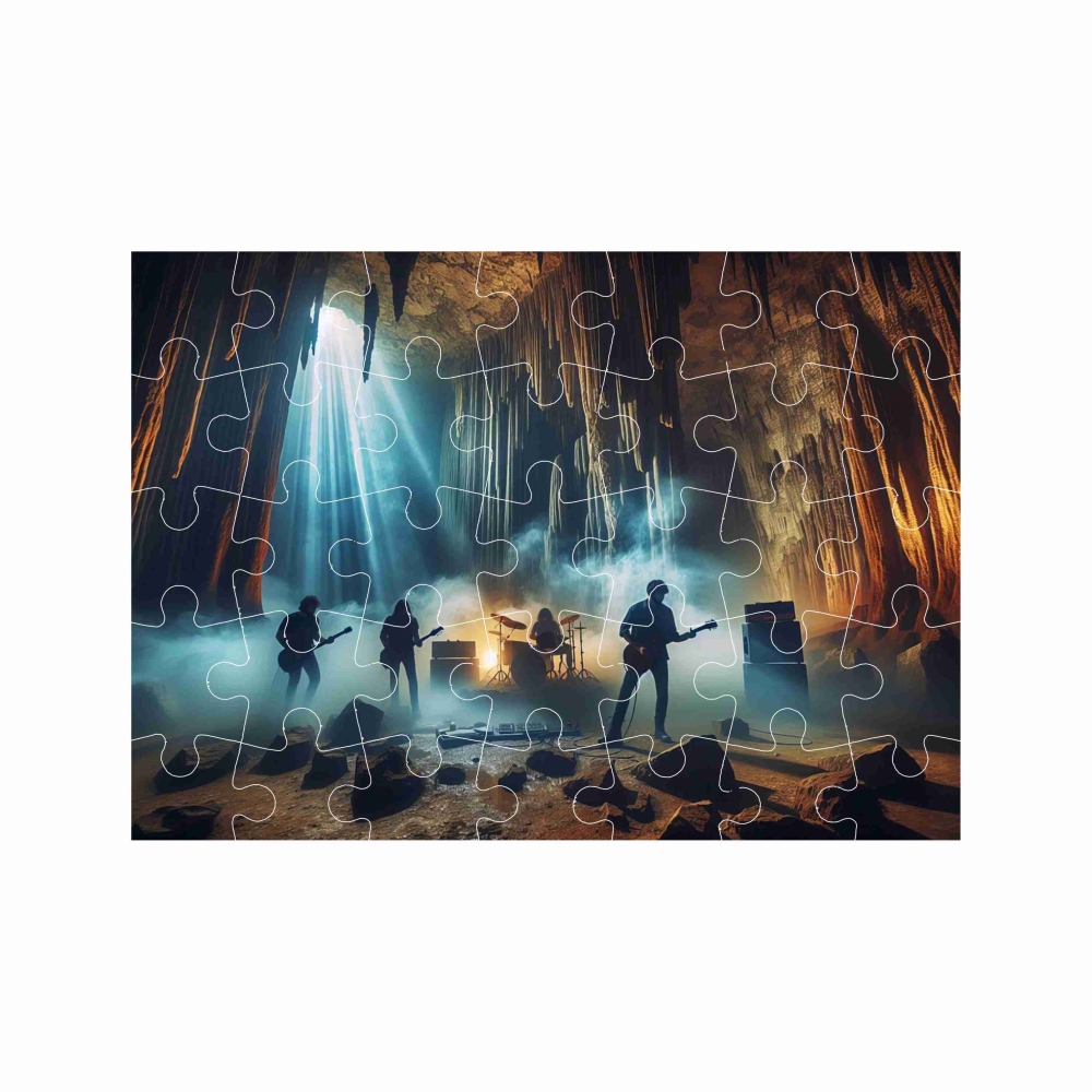 27x19,5cm-es (35 darabos) kirakó képpel - koncert a barlangban