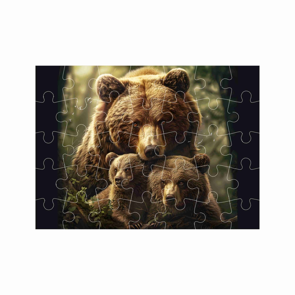 Puzzle 27x19,5cm (35 darab) képpel - medve kölykökkel