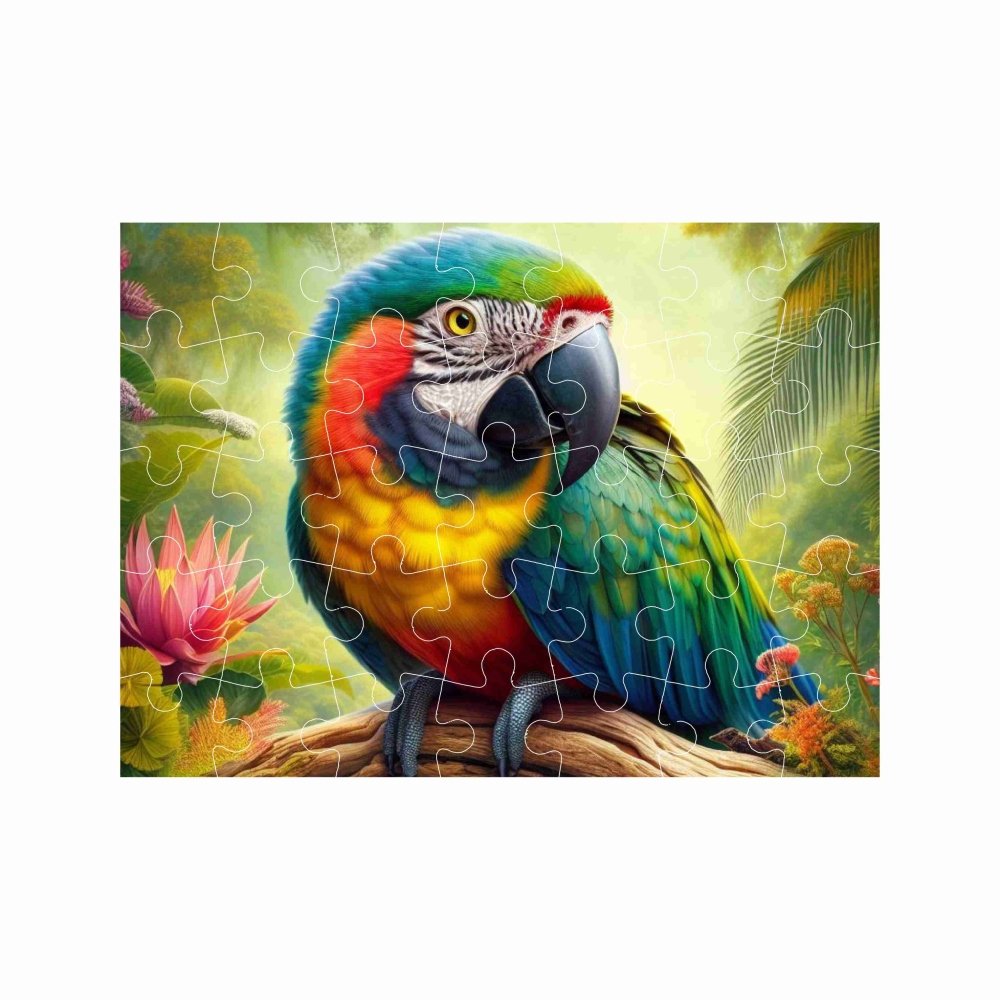 Puzzle 27x19,5cm (35 darab) képpel - papagáj
