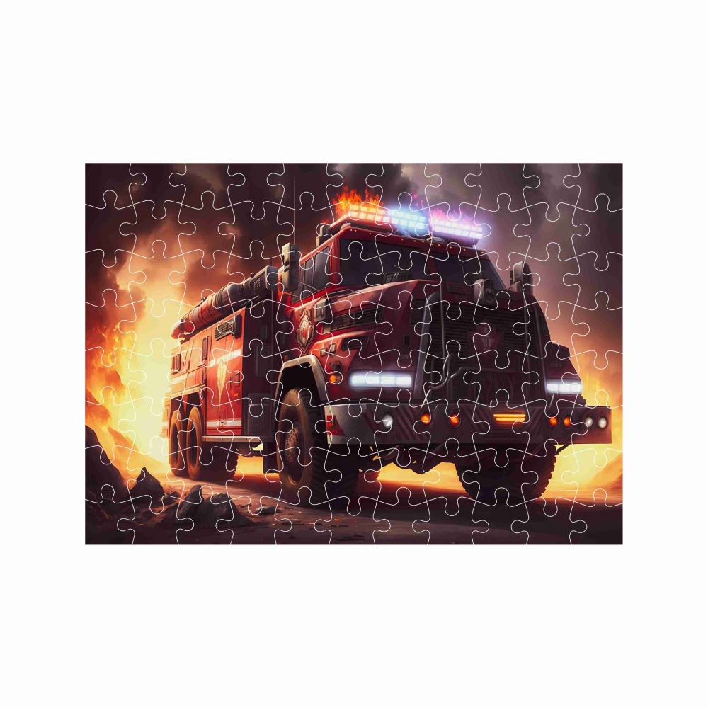 Puzzle 27x19,5cm (88 darabos) képpel - tűzoltóautó