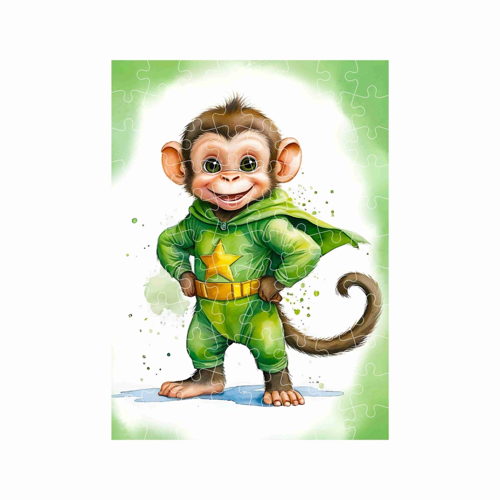 Puzzle 27x19,5cm (88 darab) képpel - rajzfilmmajom