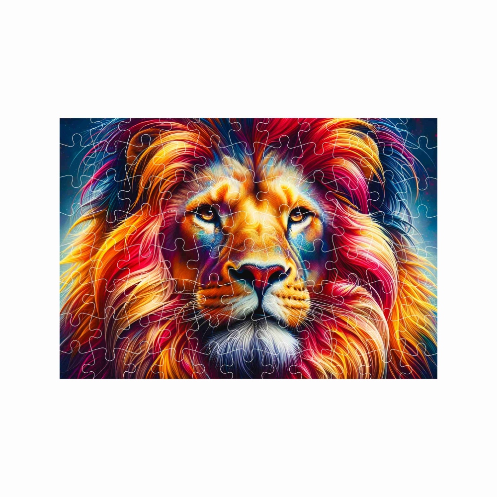 Puzzle A4 29x20cm (120 darab) képpel - színes oroszlán