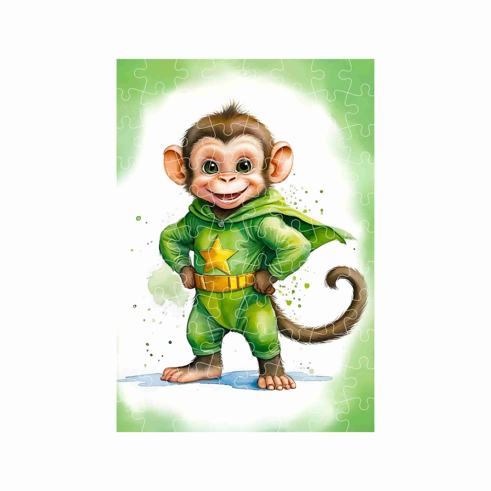 A4-es puzzle 29x20cm (120 darab) képpel - rajzfilm majom