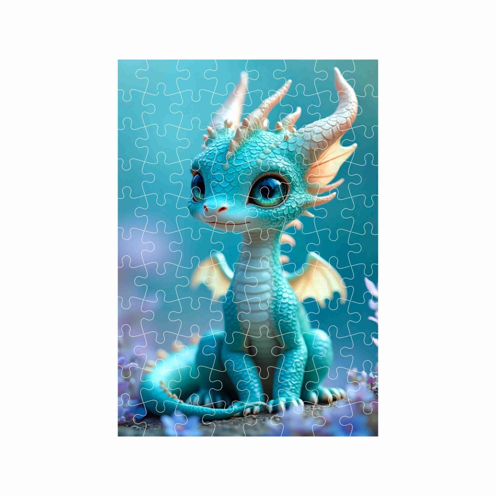 A4-es puzzle 29x20cm (120 darab) képpel - kék sárkány