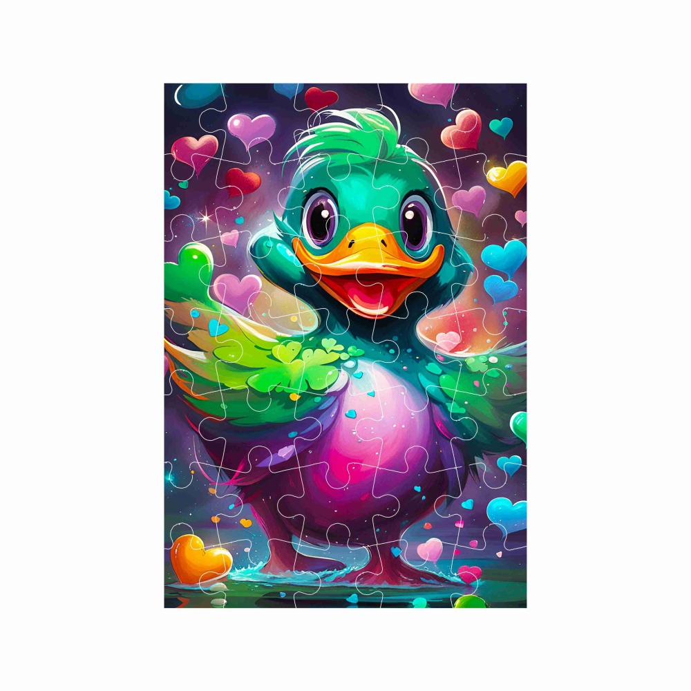 Puzzle A4 29x20cm (40 darab) képpel - színes kacsa