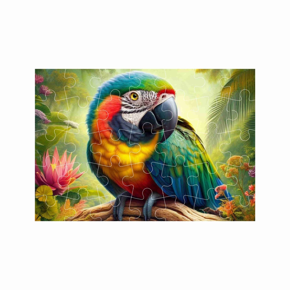 Puzzle A4 29x20cm (40 darab) képekkel - papagáj