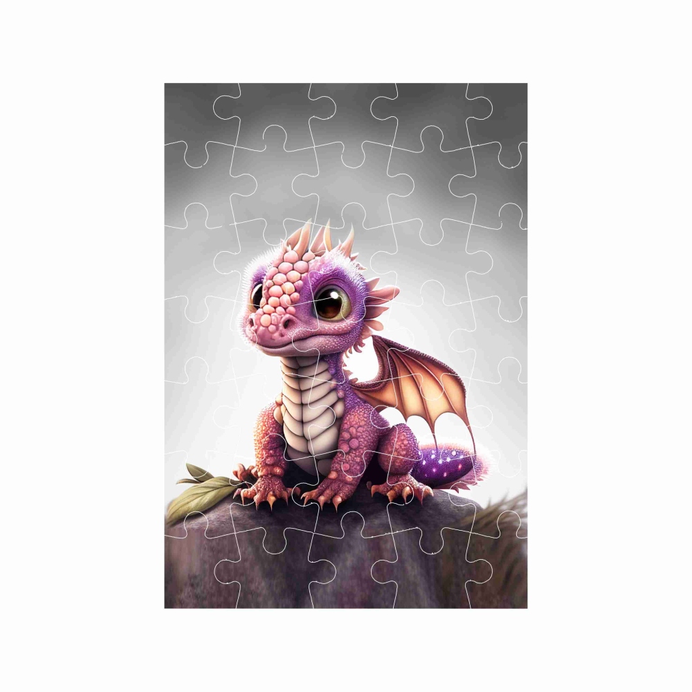 Puzzle A4 29x20cm (40 darab) képpel - rózsaszín sárkány