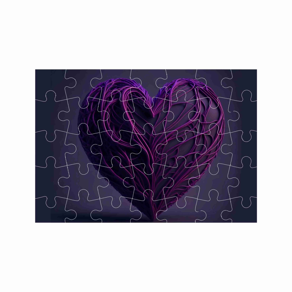 Puzzle A4 29x20cm (40 darab) képpel - szívecskékkel